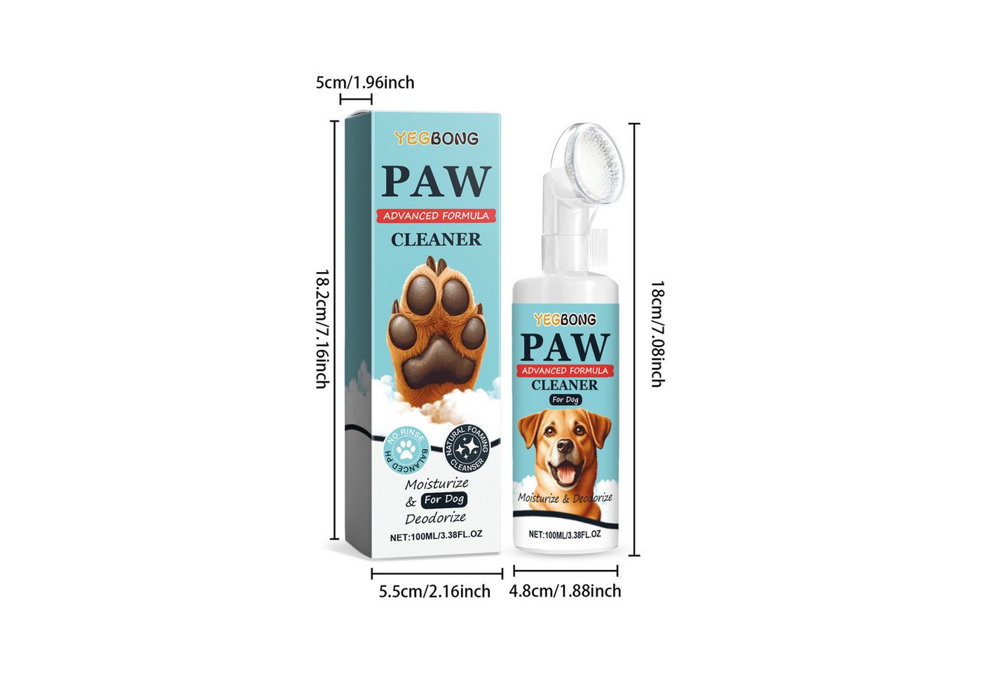 Thumbnail - YRIIOMO Pfotenpflege Praktisches Pflege und Reinigungsspray für Katzen und Hunde –, handliche 100ml Flasche für einfache...
