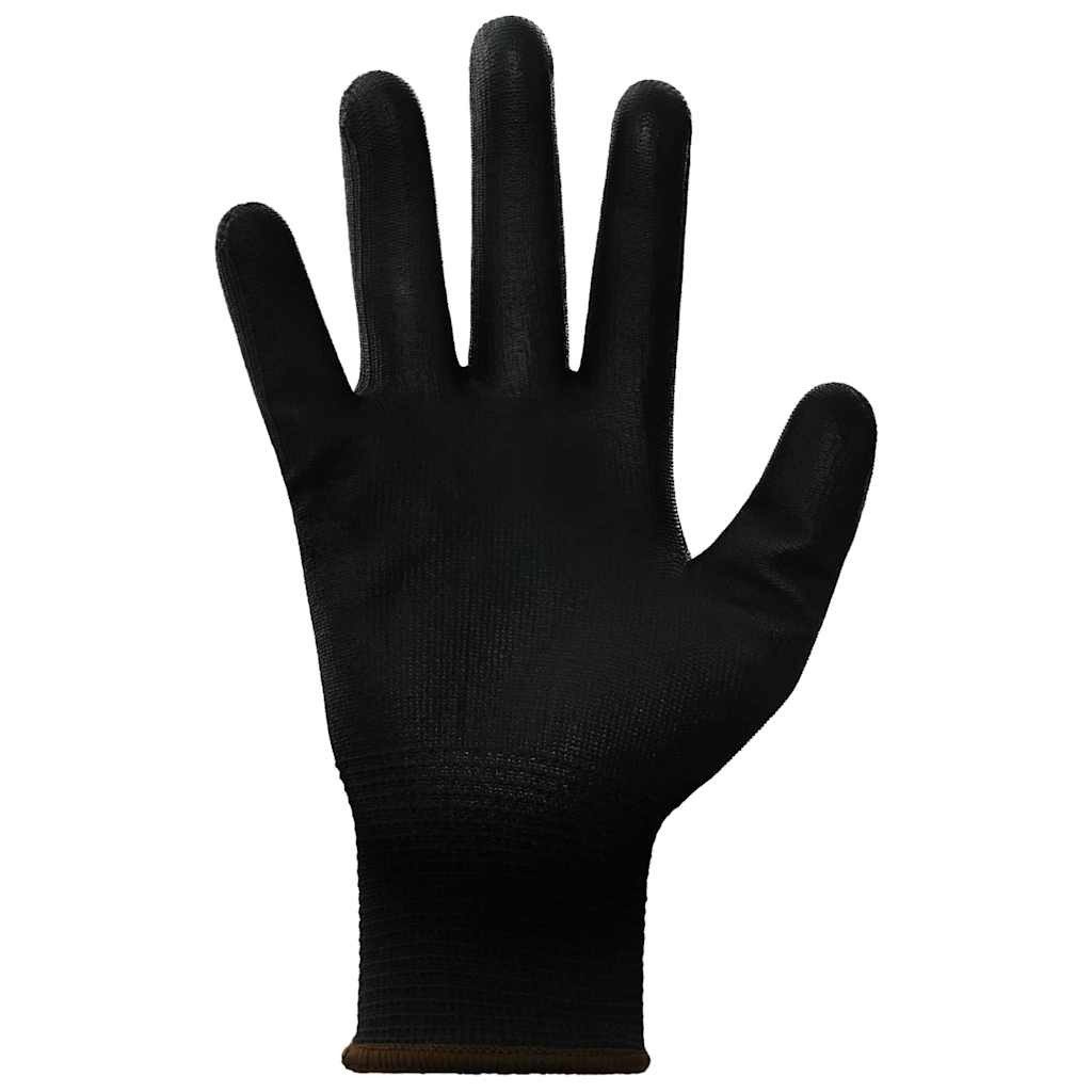 vidaXL Arbeitshandschuh-Set Arbeitshandschuhe 12 Stk. Schwarz 8 / m Polyester (12-St)