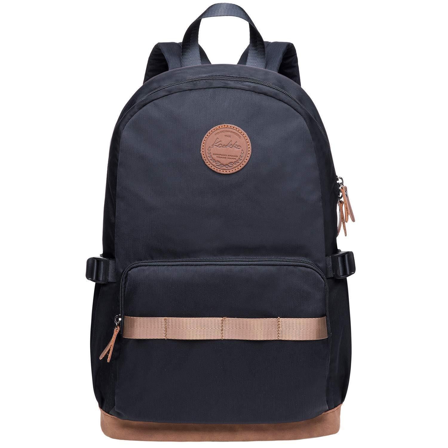 LuxusKollektion Schulrucksack Damen Rucksack 17,6L 14" Laptopfach Schwarz