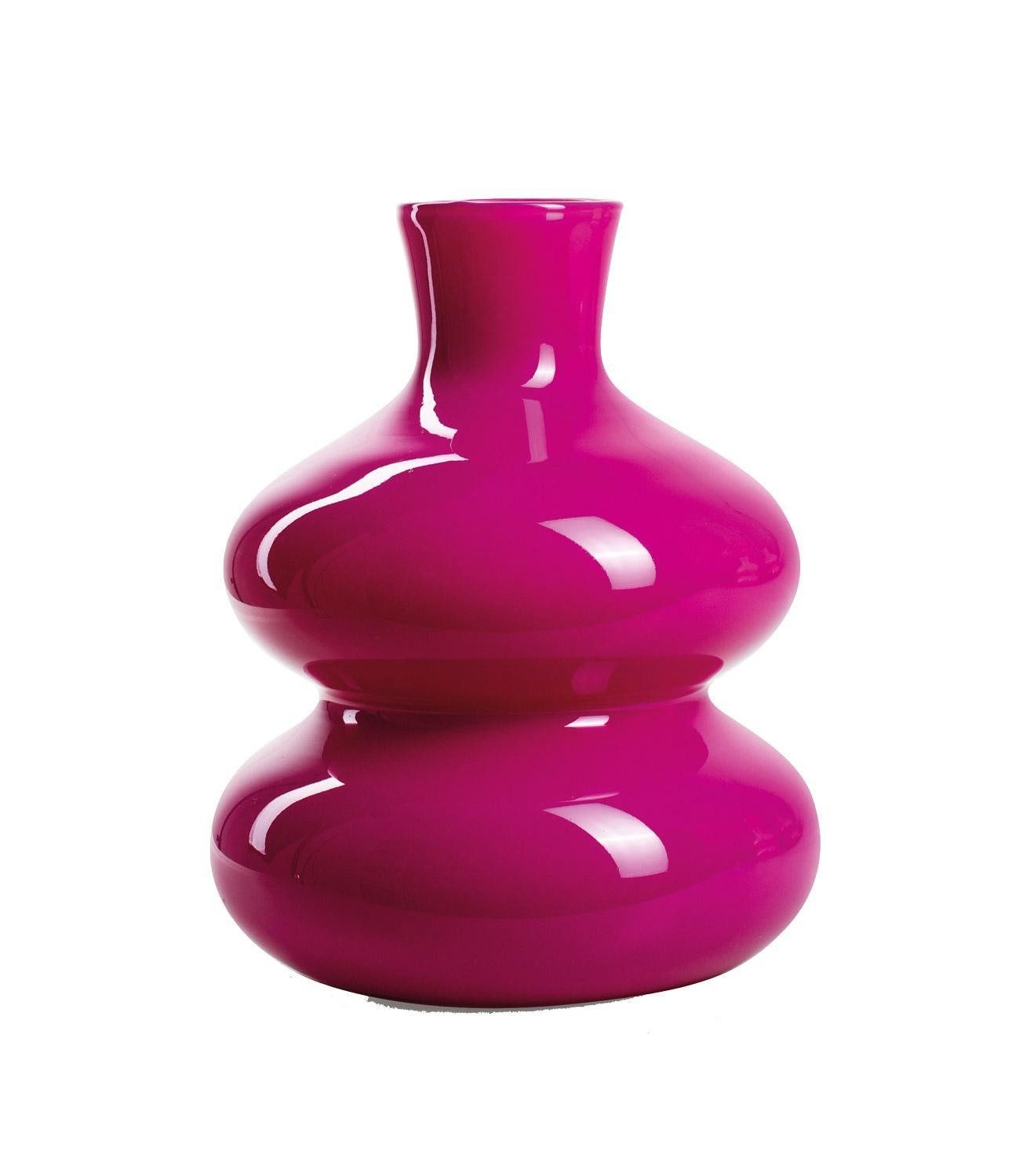 Dekovase FIGGY, Ø 24 x H 29 cm, Magentafarben, Glas, (1 St)