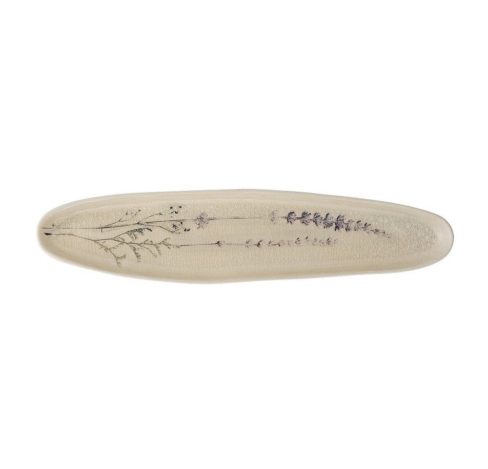 Bloomingville Servierplatte Bloomingville Bea Servierplatte Natur 35,5x2x8 cm Steingut, Steingut, (1 Servicerplatte)
