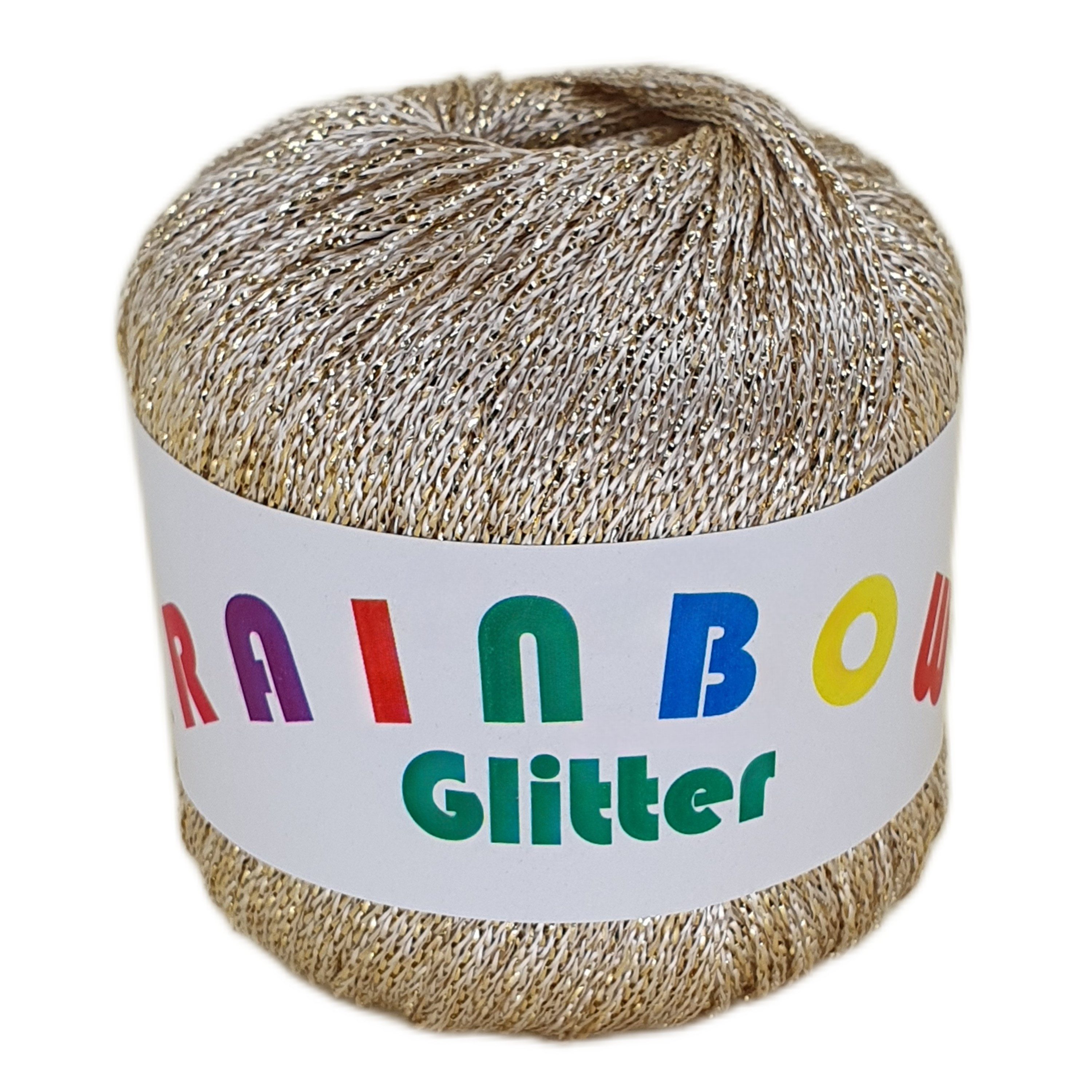 NOGA EFFEKTGARN GmbH Rainbow Glitter - Glitzer-Bändchengarn auf 25 Gramm Knäuel Effektgarn