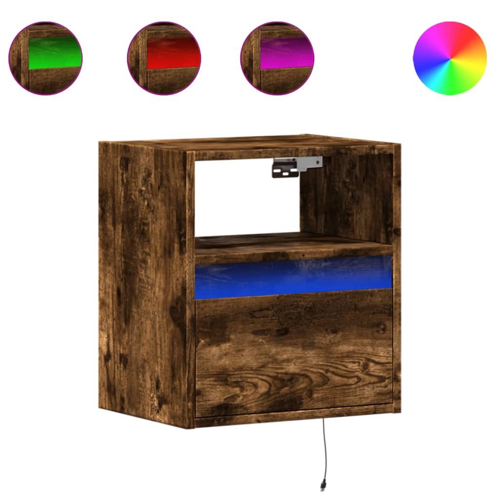 vidaXL Nachttisch Wand-Nachttische mit LED-Leuchten 2 günstig online kaufen