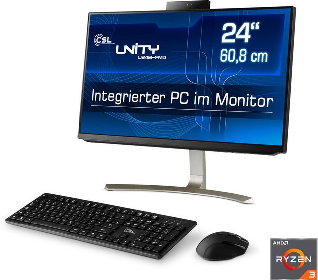 CSL Unity U24W-AMD / 4300GE / 1000 GB / 16 GB RAM / Win 11 Gaming-PC (24 Zoll, AMD Ryzen 3 4300GE, AMD Radeon Grafik, 16 GB RAM, 1000 GB SSD)