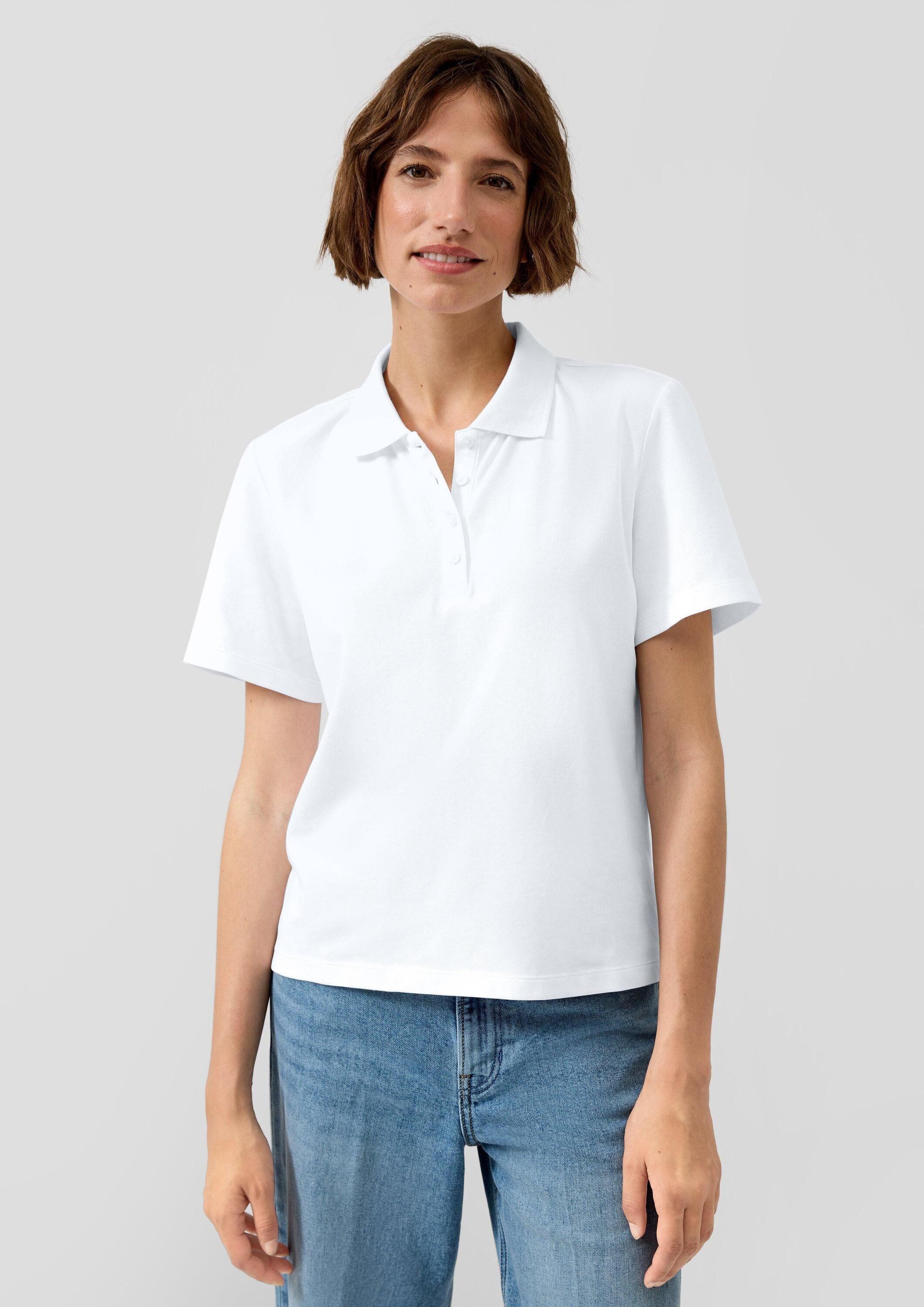s.Oliver Kurzarmshirt Polo-Shirt Poloshirt aus Baumwollpiqué
