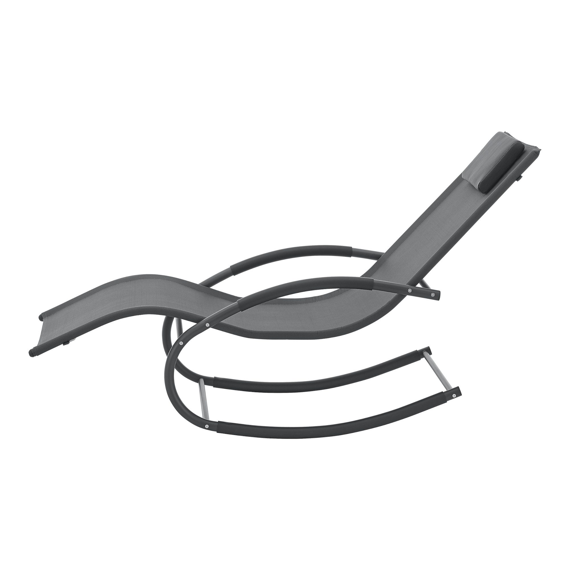 en.casa Gartenliege, Schaukelliege Tarent 174 x 63 x 88 cm Dunkelgrau