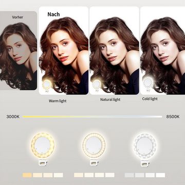 Welikera Ringlicht Touch LED Handy-Tablet Fülllicht,Einstellbar, 600mAh, Tragbar