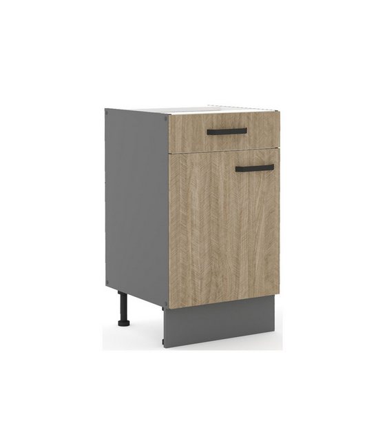 Küchen-Preisbombe Unterschrank 50 cm Küche SCANDI Fischgrät Optik Küchenzei günstig online kaufen