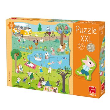 Goula Puzzle Goula 53427 Puzzle XXL Tiere, Holzpuzzle, 16 Puzzleteile