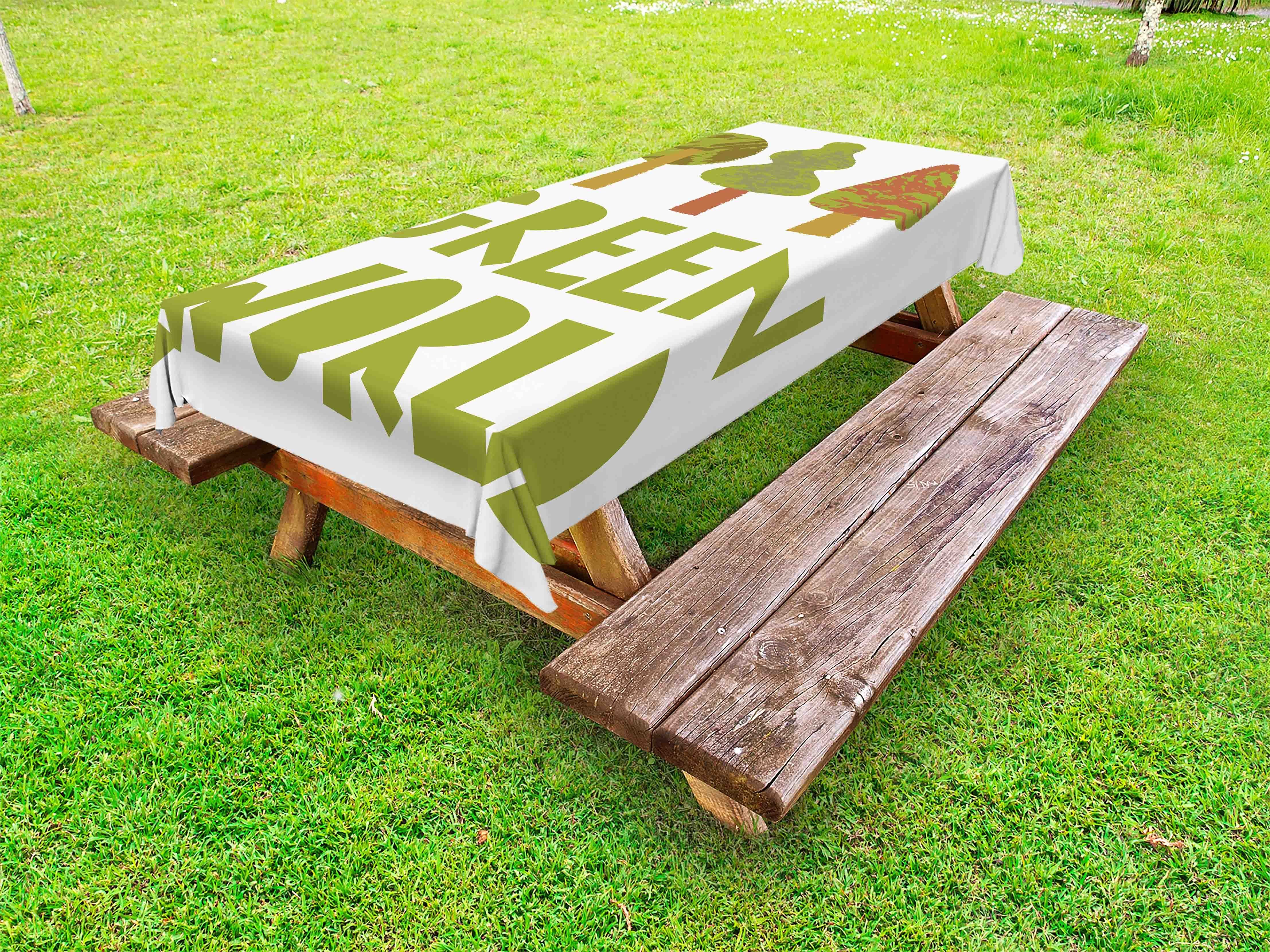 Abakuhaus Tischdecke dekorative waschbare Picknick-Tischdecke, Tag der Erde Green World Typography
