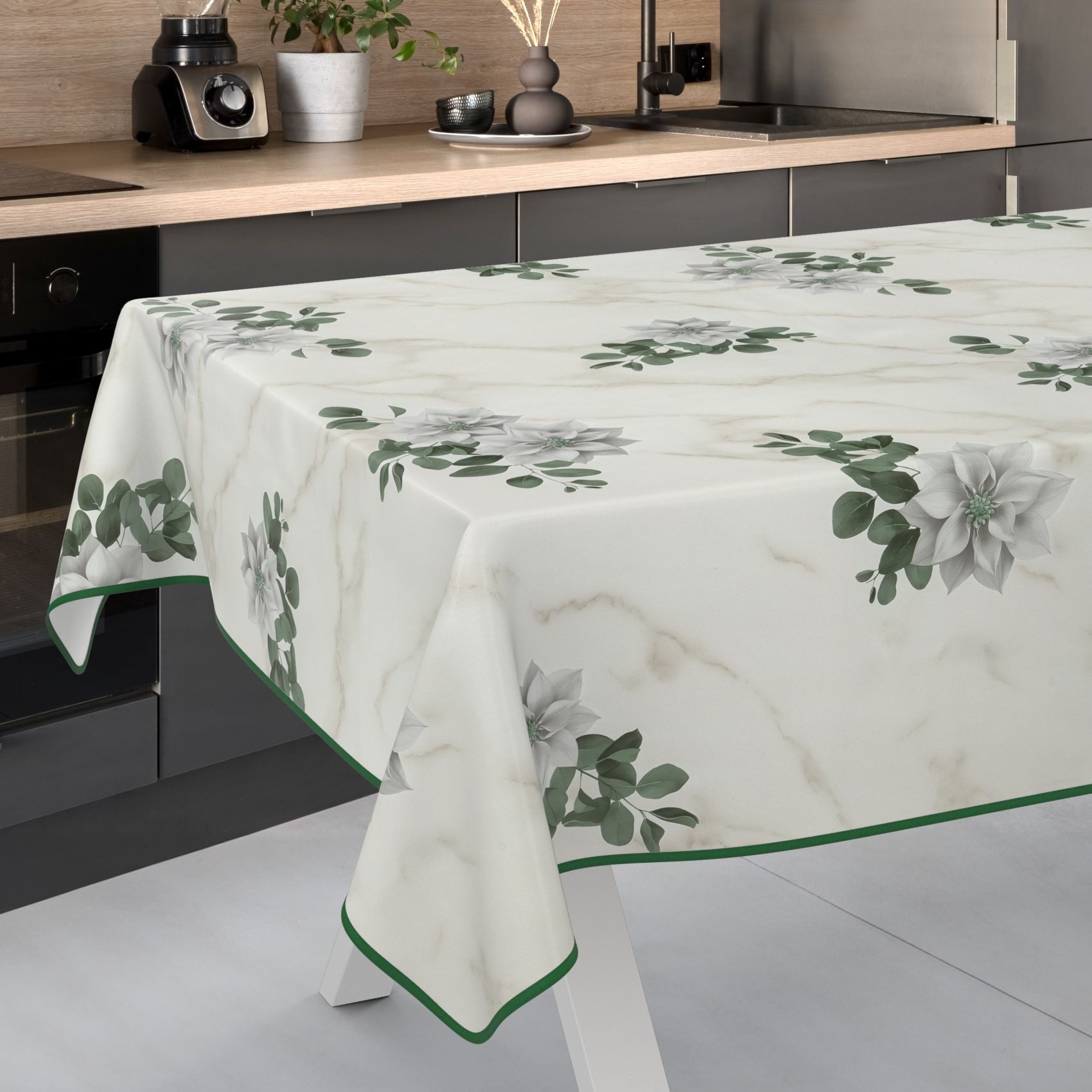 ANRO Tischdecke Wachstuch abwaschbar Marmor Blumen günstig online kaufen