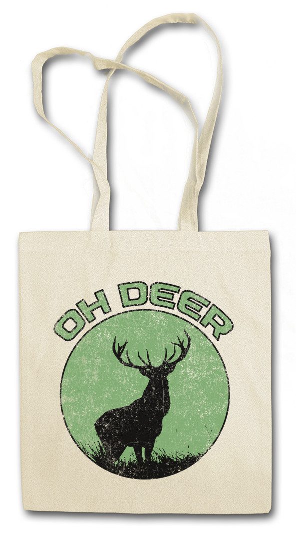 Beuteltasche Oh Deer Stofftasche Dear Hirsch Reh Jagd Jäger Bär Geweih Deer Bear