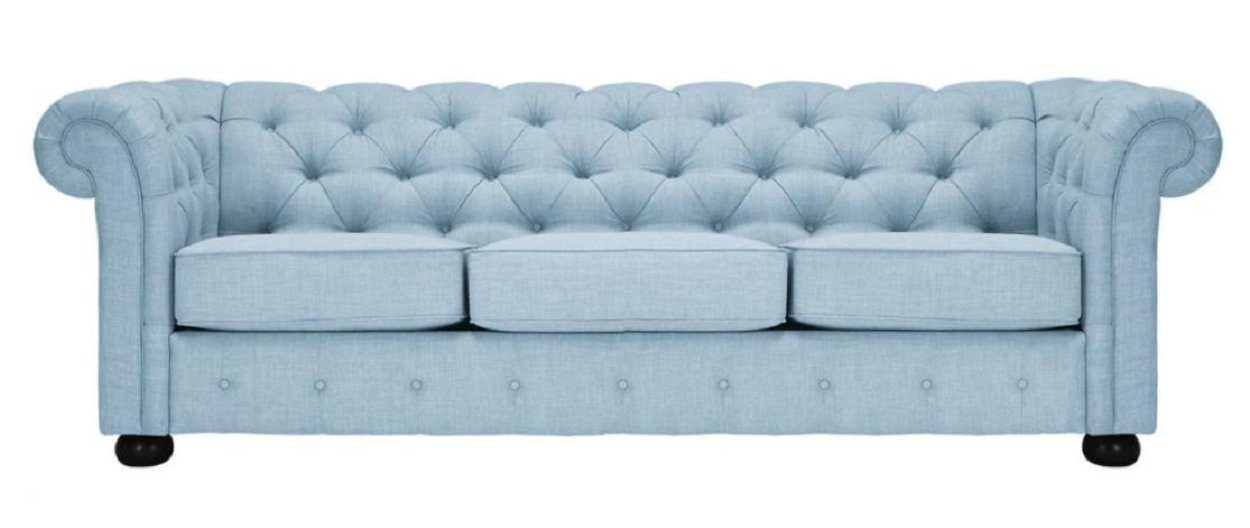 JVmoebel Sofa Beige Chesterfield Wohnzimmer Modern Design Couchen Sofa Samt, Made in Europe Blau