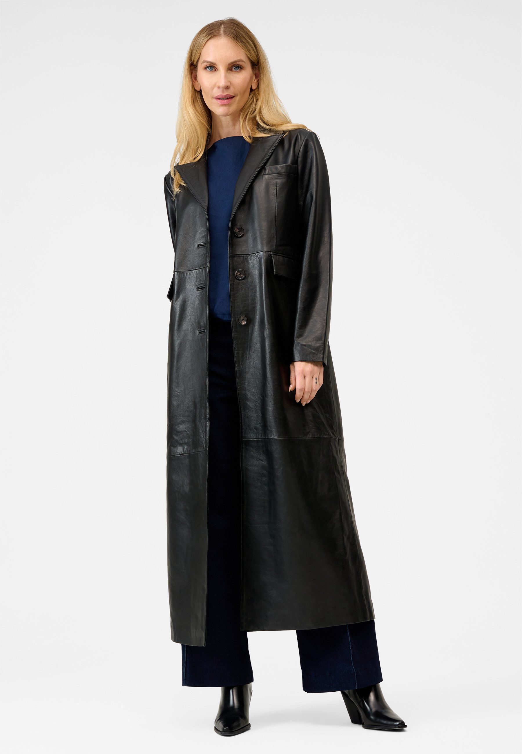 RICANO Ledermantel Glossy hochwertiges Lamm Nappa Leder oder edles Velour L günstig online kaufen