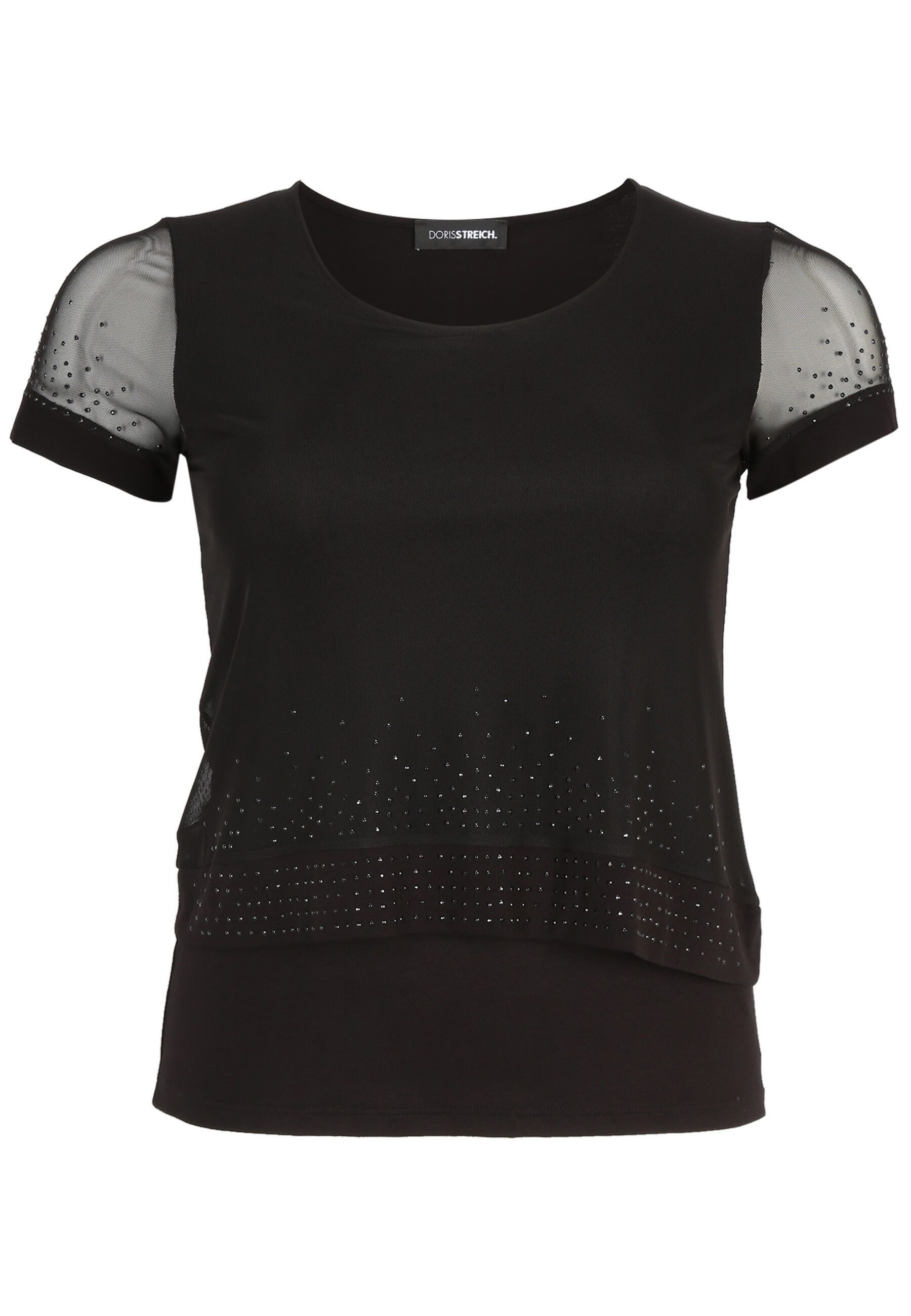 Doris Streich Rundhalsshirt (1-tlg) mit Schmucksteinchen