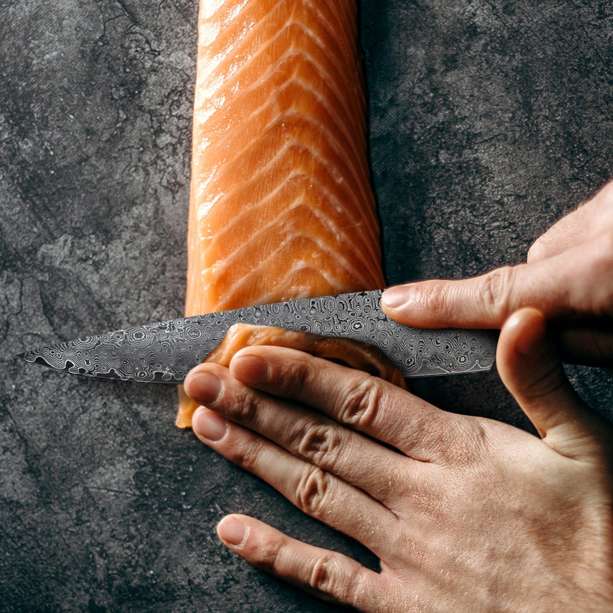 Küchenkompane Damastmesser ZEM Damastmesser Mokuzai – Chefmesser 20cm – 83 Lagen