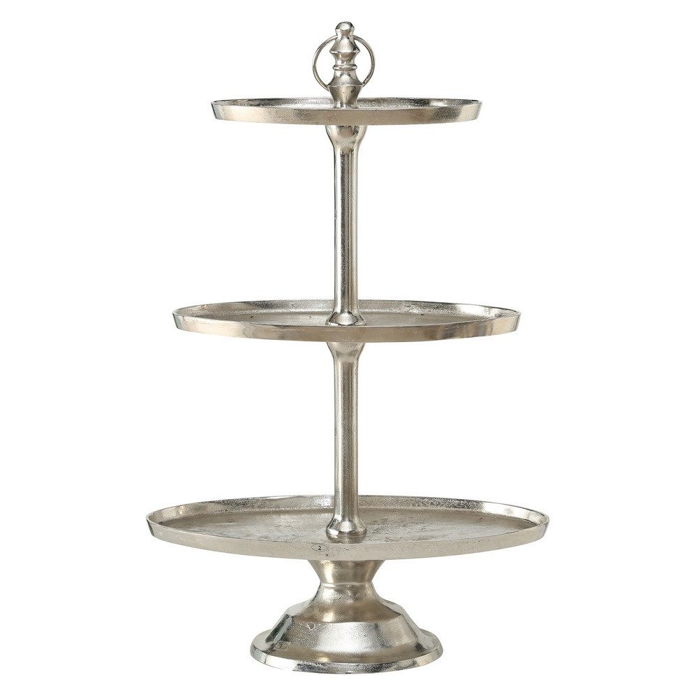 BOLTZE GRUPPE GmbH Dekoetagere Etagere Mico 3 Ebenen Aluminium H 94cm Ø 30cm silber