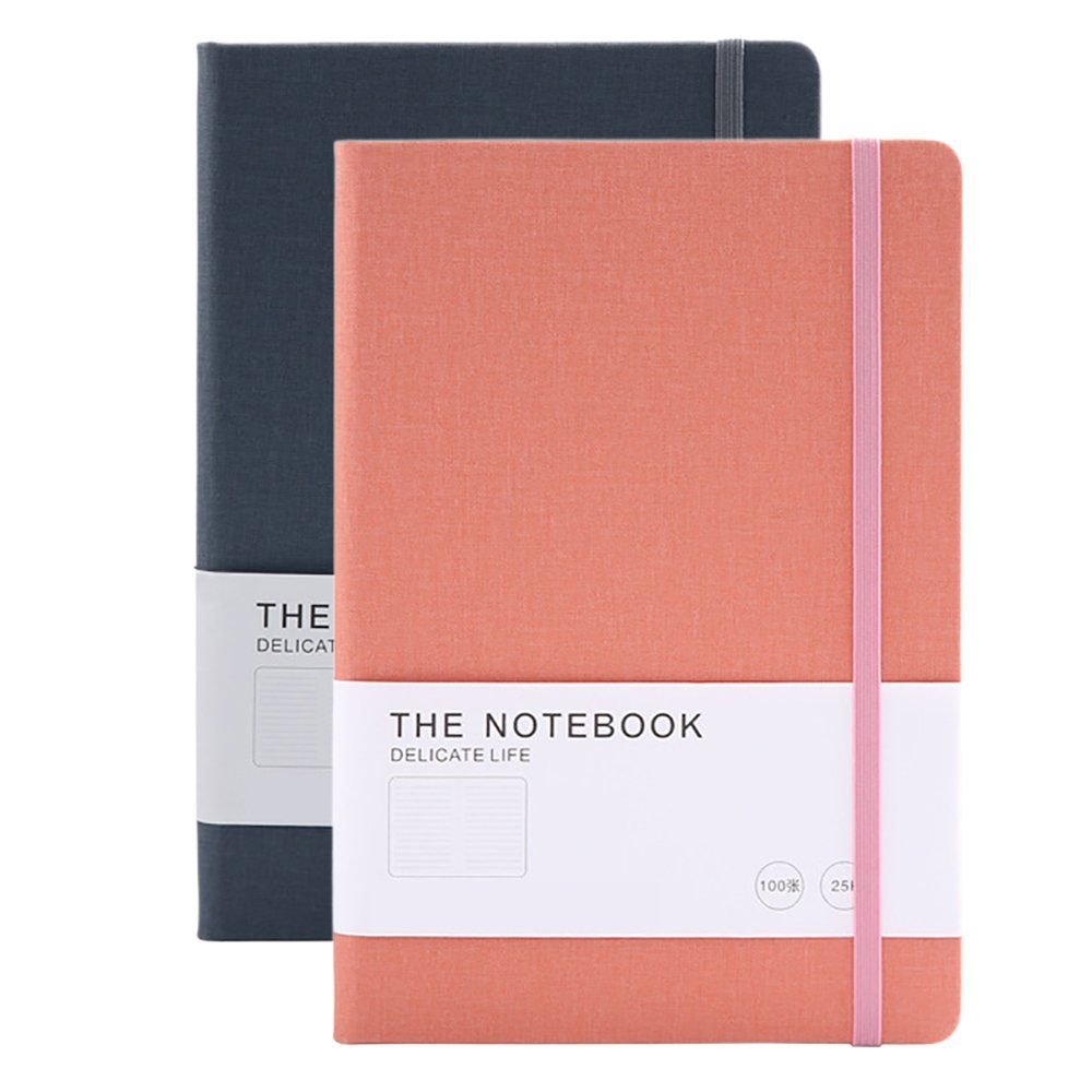 GelldG Notizbuch Hardcover, Journal, Innentasche Notizbuch Rosa/Grau dickes A5 Stiftschlaufe