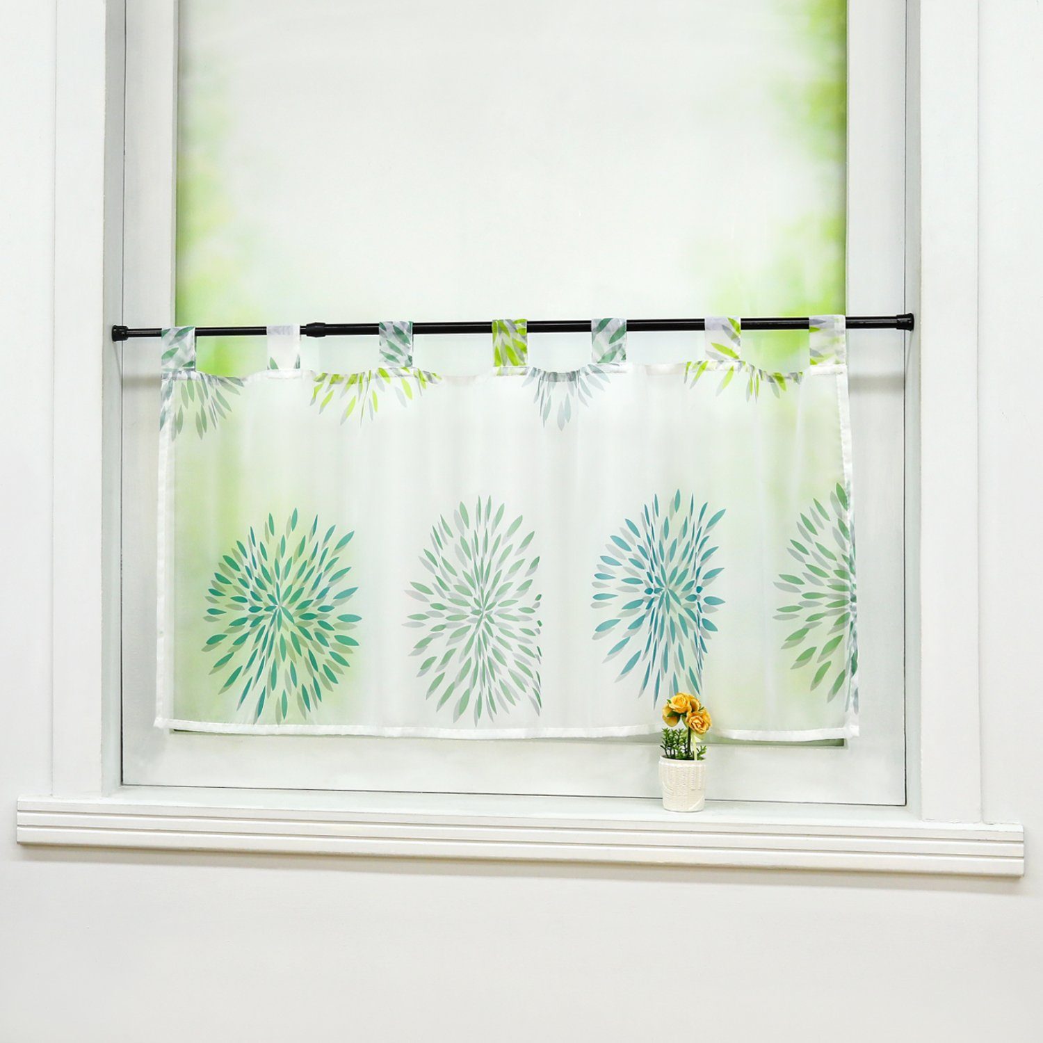 Joyswahl Scheibengardine Alessa, Schlaufen, Kurzstore mit Kreis Motiv günstig online kaufen