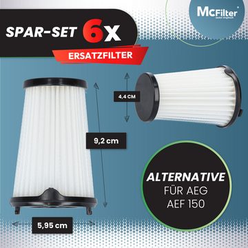 McFilter HEPA-Filter Filter 6x geeignet für AEG CX7-2 QX8 ERGORAPIDO, AEG Electrolux, Juno Zanker Zanussi 9001683755, passgenau, wie AEF150