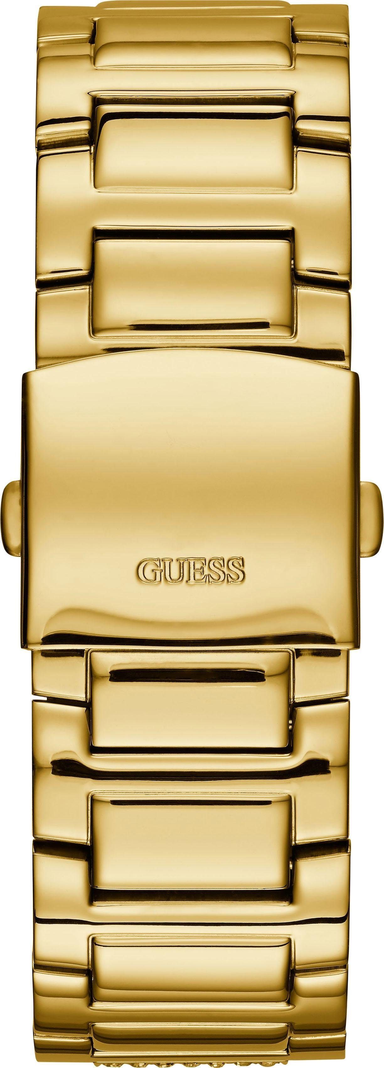 Guess Multifunktionsuhr FRONTIER W0799G2, Armbanduhr, Quarzuhr, Herrenuhr, Zirkonia (synth), Edelstahlarmband