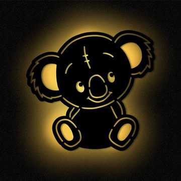 Namofactur LED Nachtlicht Koala Bär Kinderzimmer Nachtlicht Kinder Wandlampe I MDF Holz, LED fest integriert, Warmweiß