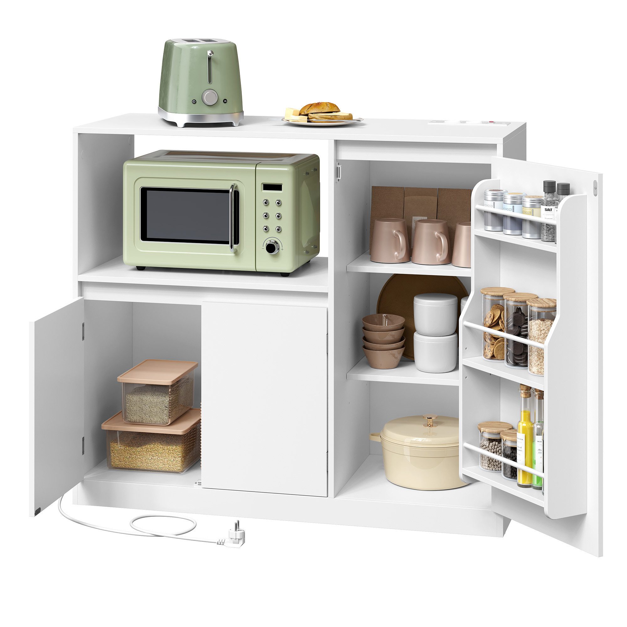 VASAGLE Buffet Küchenschränke mit Arbeitsplatte und Mikrowellenfach Mehrzwe günstig online kaufen