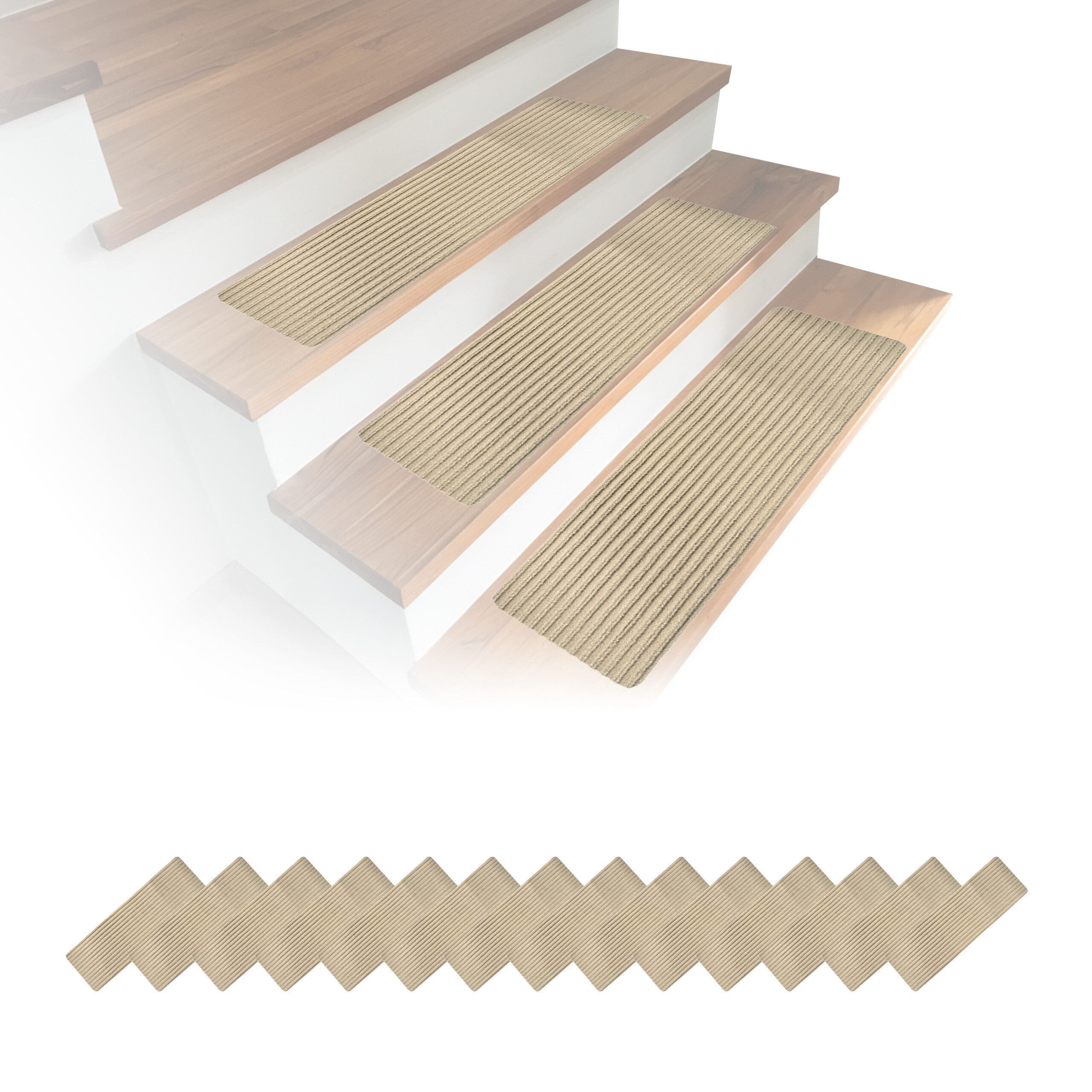 relaxdays Stufenmatte Rechteckige Stufenmatten 16er Set 65x20, Höhe: 7.5 mm günstig online kaufen
