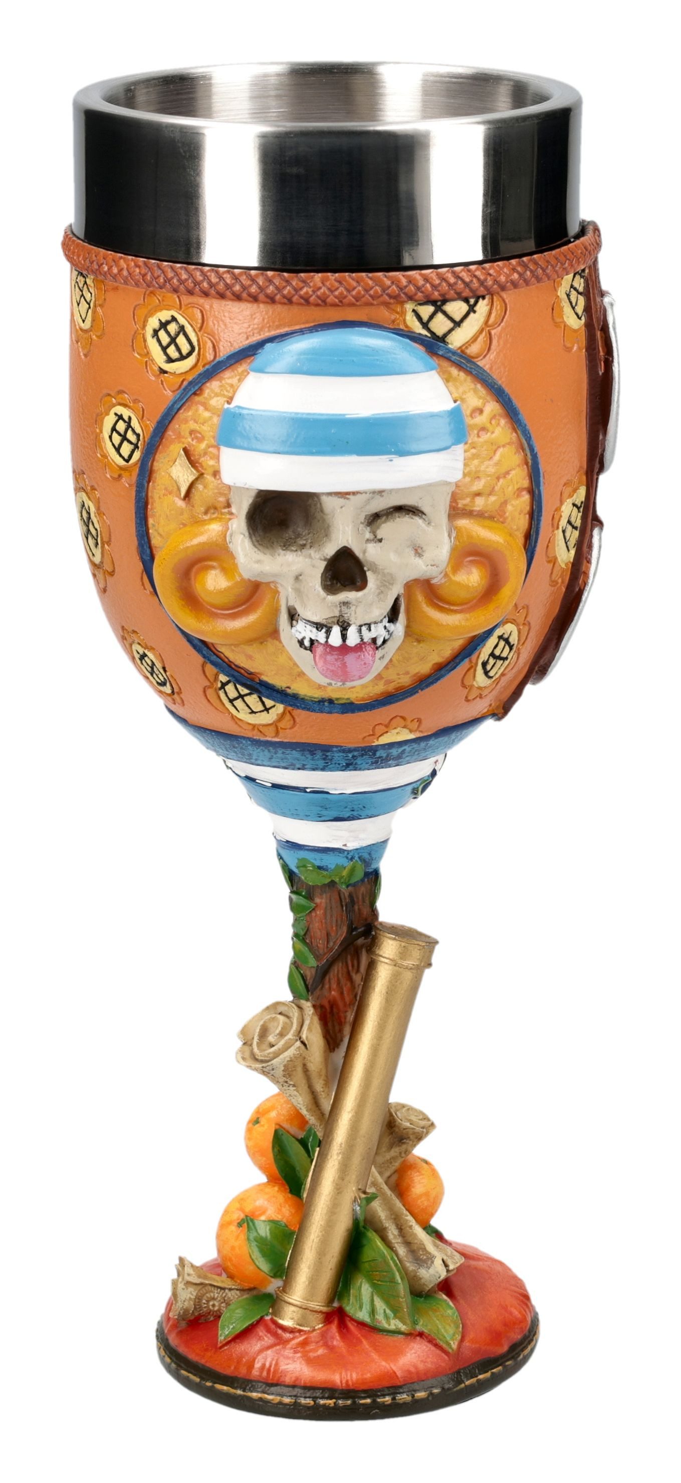 Figuren Shop GmbH Becher One Piece Kelch – Nami Piratenkelch Weinkelch Anime Becher 19 cm Deko, Kunststein (Polyresin), Edelstahl