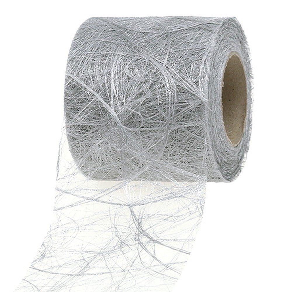 Florists Products Tischläufer Vlies 8cm 25m Silber Hochzeit Dekoration Tischläufer Schleifen