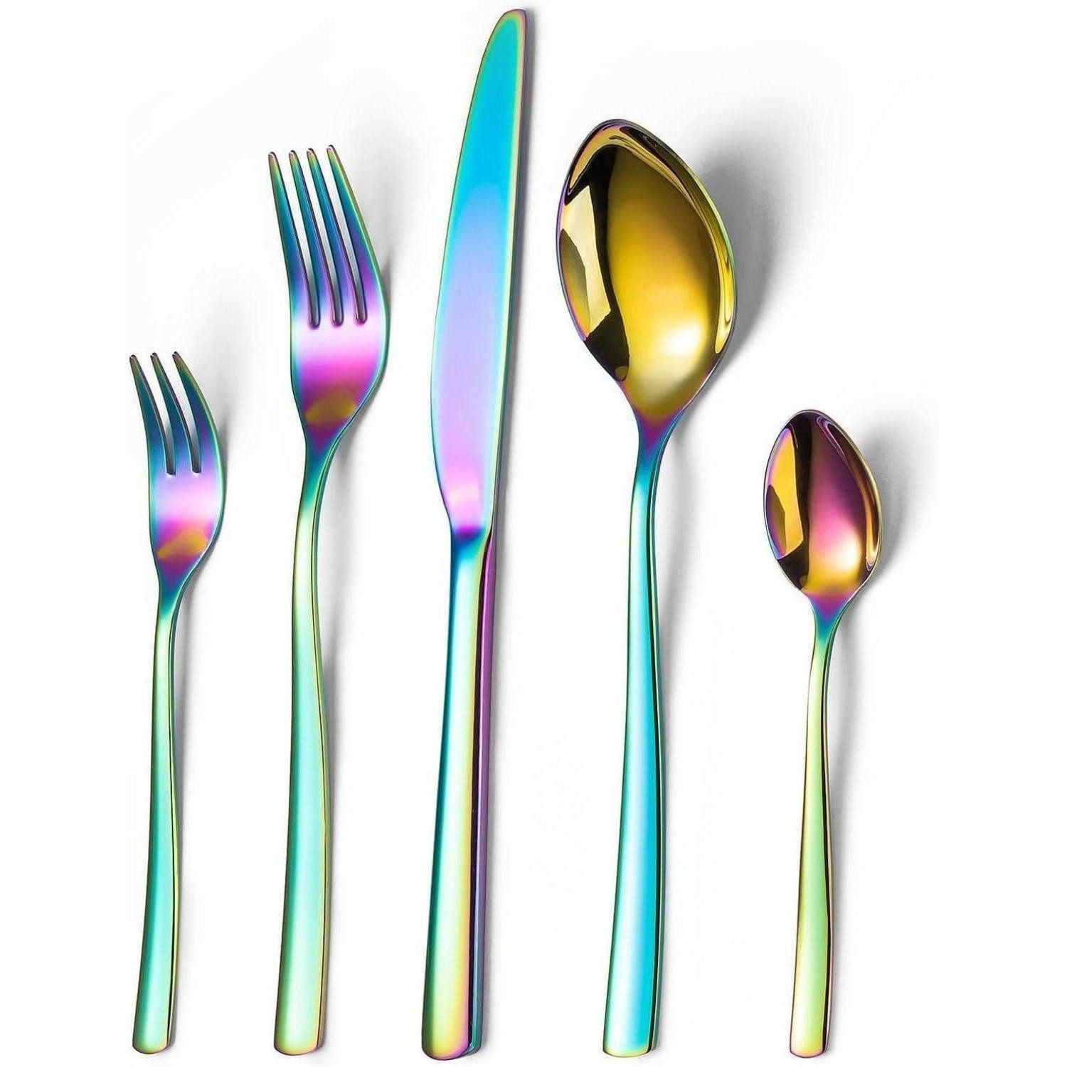 LuxusKollektion Besteck-Set Besteck Set 6 Personen Edelstahl Messer Gabel 30 Stück mehrfarbig