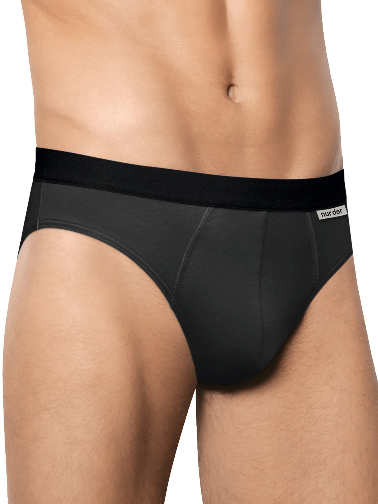 Nur Der schwarz Slip Stretch (6-St) Cotton