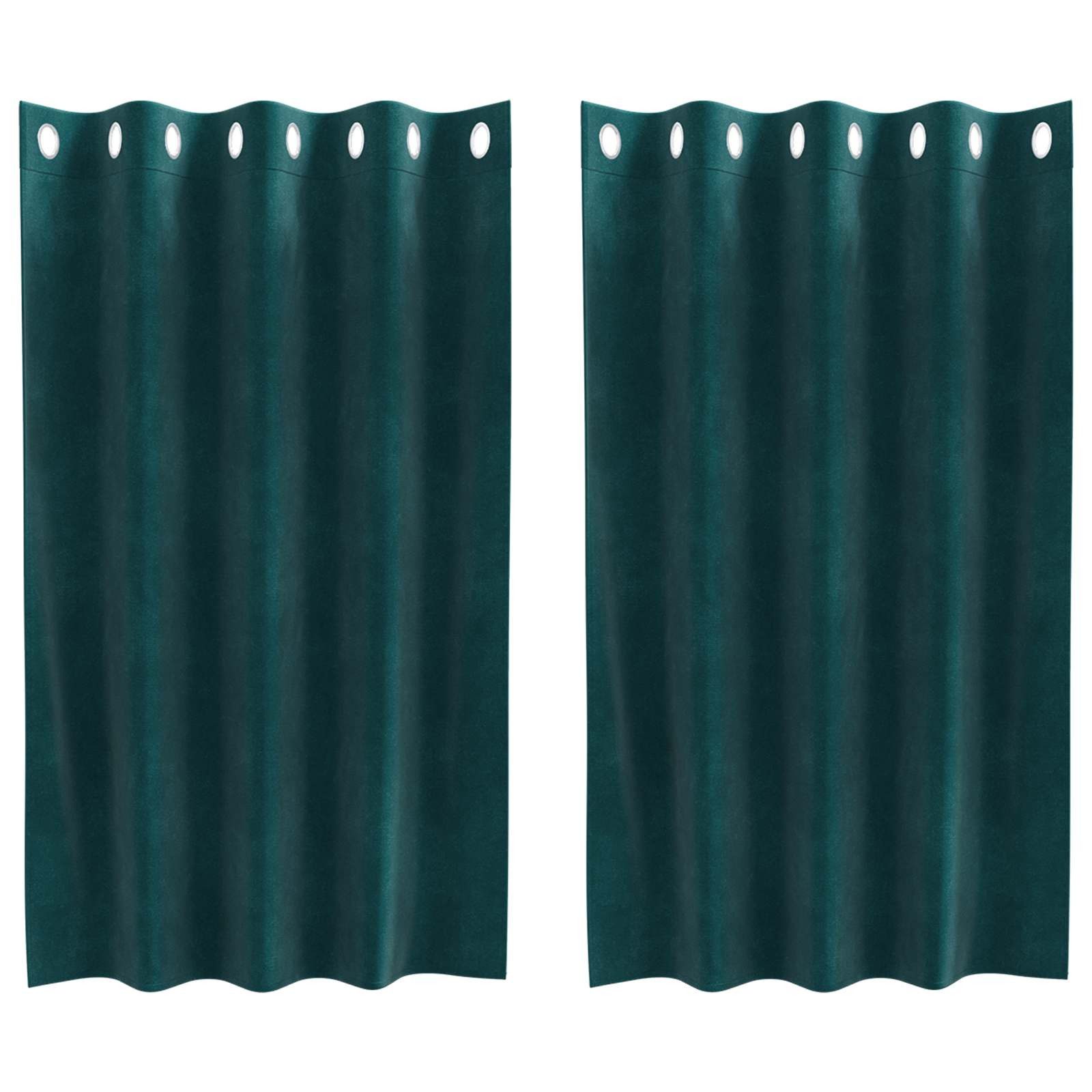 vidaXL Vorhang Verdunkelungsvorhänge 2 pcs Dunkelgrün 140 x 140 cm Samt (2 St), Samt