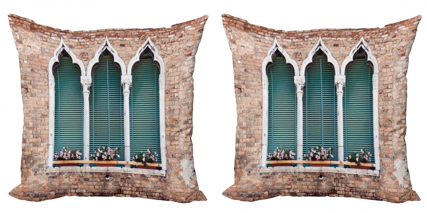 Kissenbezüge Modern Accent Doppelseitiger Digitaldruck, Abakuhaus (2 Stück), Venedig Gothic Windows-