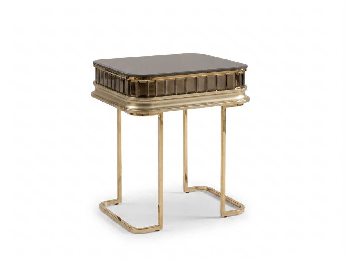 Xlmoebel Beistelltisch Beistelltisch Gold Modern Elegant Rund Metall Hochwertig Dekorativ (1-St., 1-tlg)