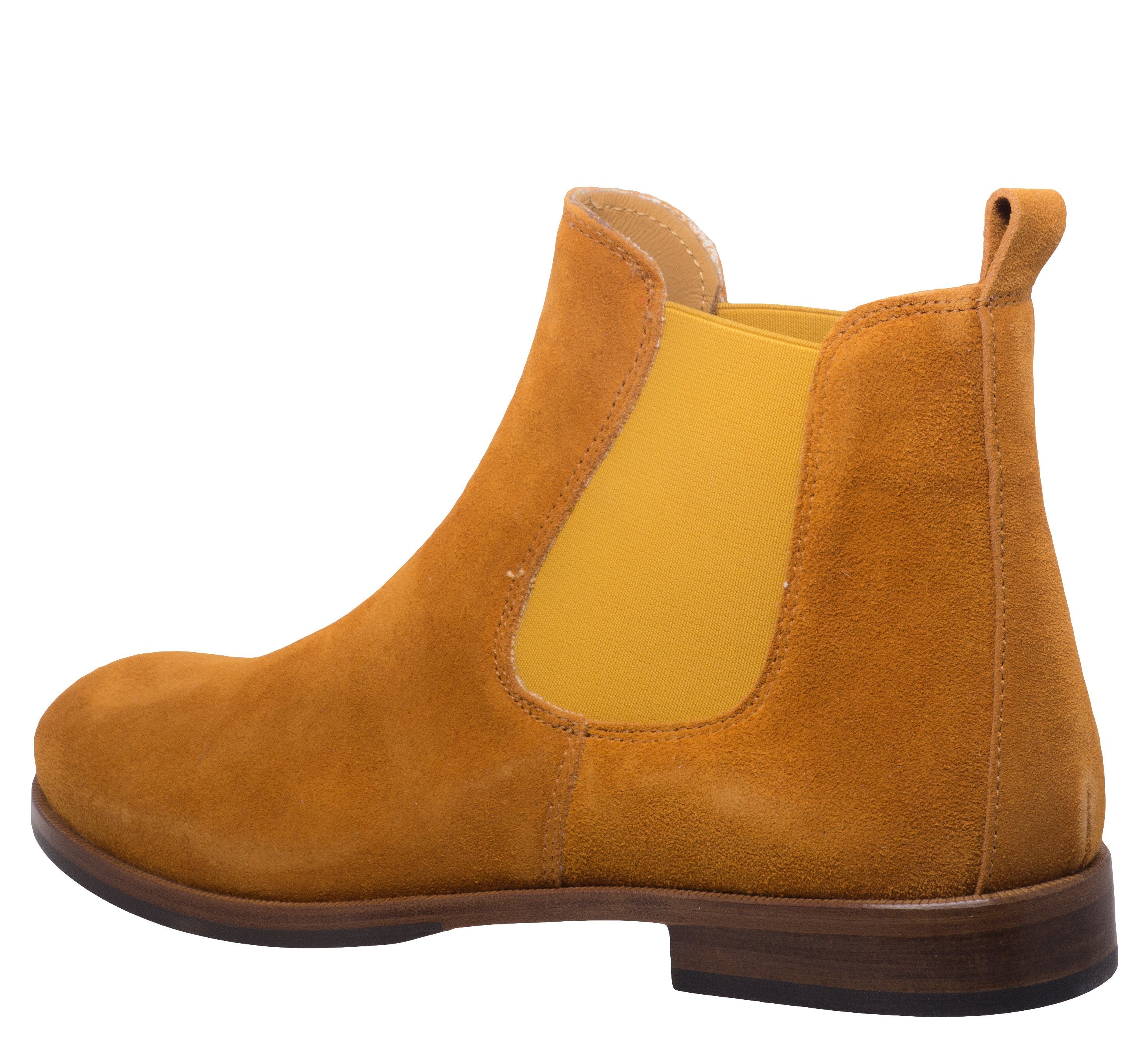 Gallucci Gallucci Chelsea Boots 5079 Stiefeletten Veloursleder Ocra Gelb Stiefelette