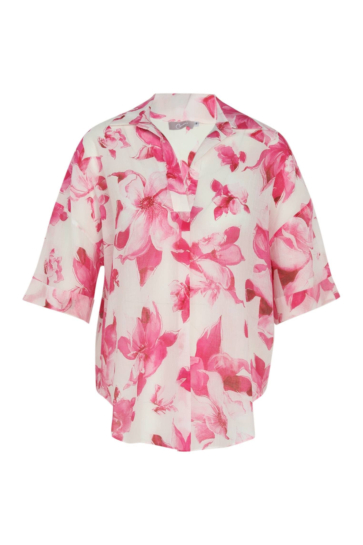 Cassis Shirtbluse Bluse Mit Blumendruck Hemdkragen (1-tlg) Und