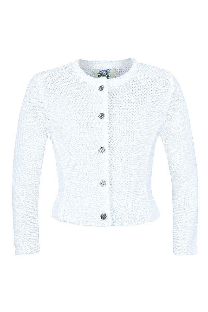 Trachtenjacke Strickjacke Kinder - KLASSIKA - weiß