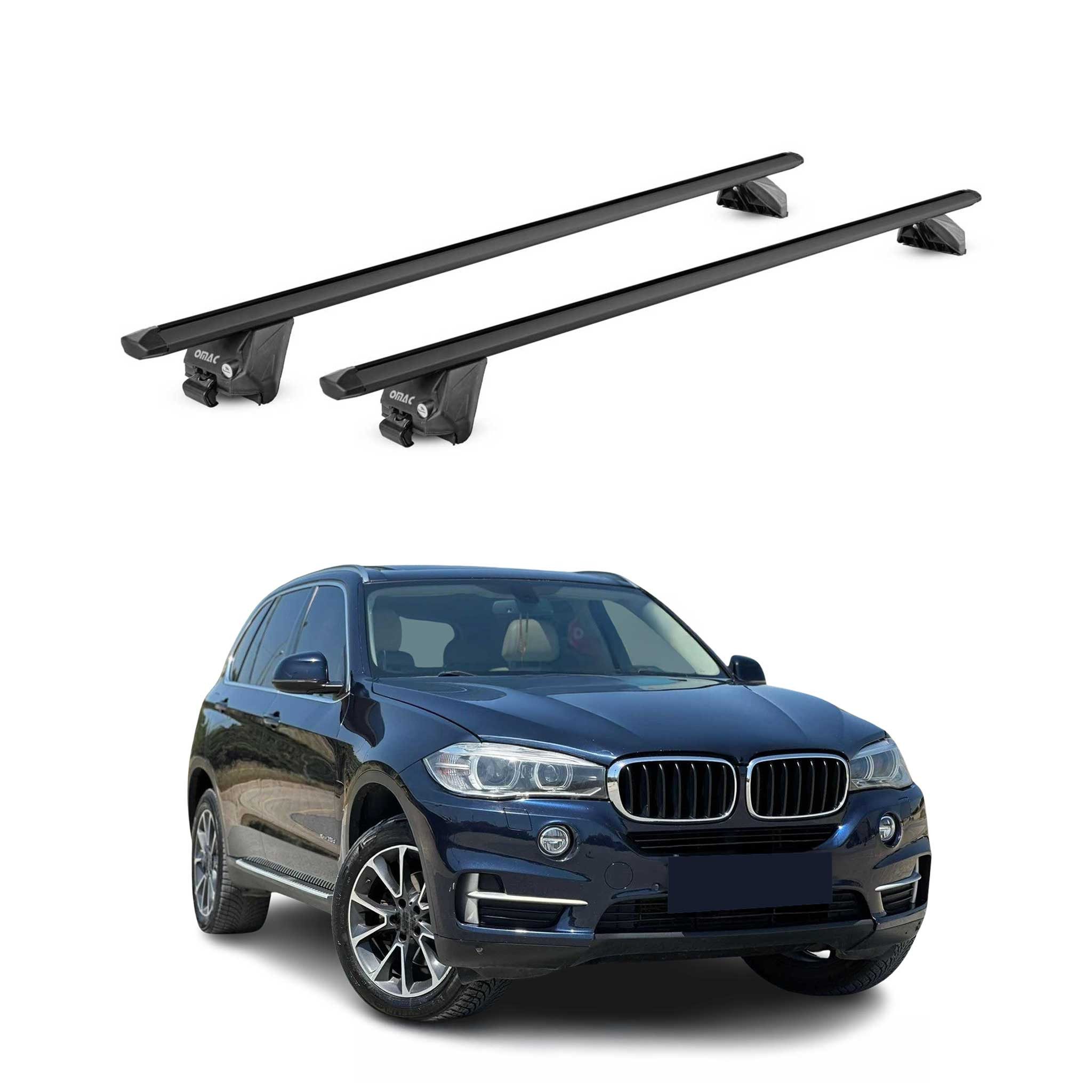 OMAC Dachträger Aluminium für BMW X5 F15 G05 2014-2025 Schwarz 2 tlg ABE (2-St), Wasserbeständig,Abnehmbar,Multifunktional,Leichtgewichtig