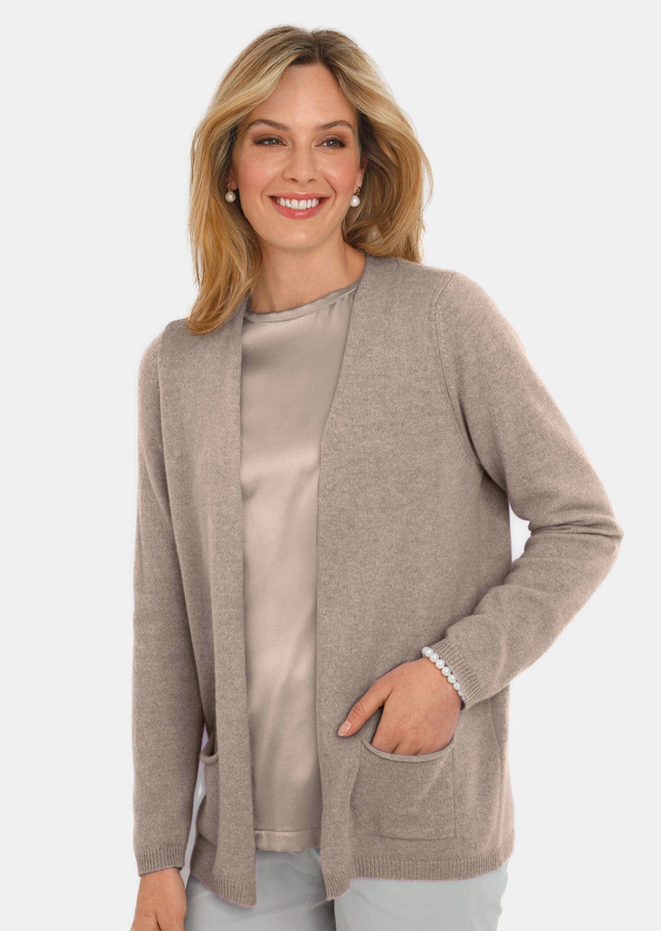 GOLDNER Kaschmirpullover Kurzgröße: Kaschmir-Longstrickjacke