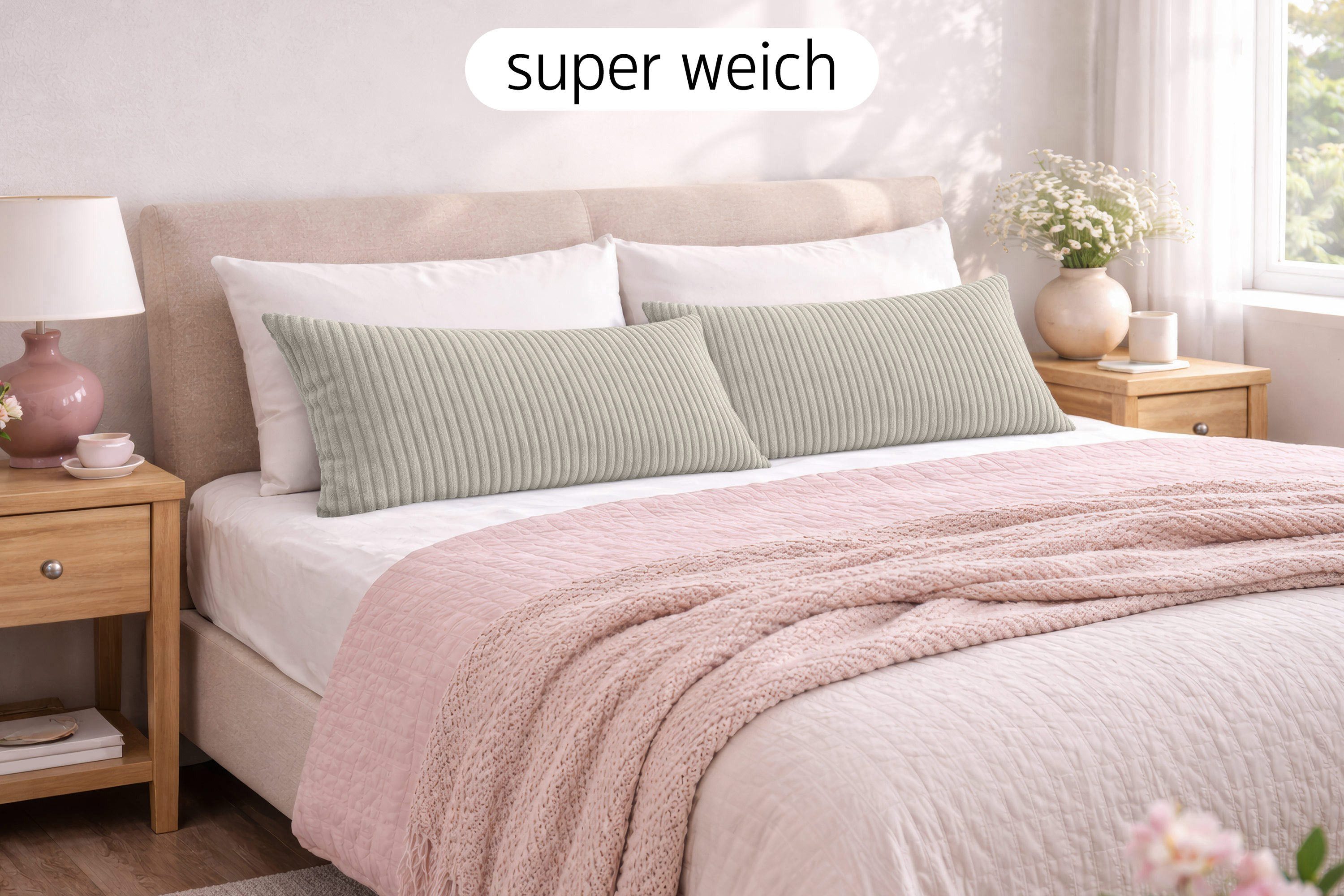 Amilian Dekokissen 40x80 cm mit Füllung - Sofakissen; Zierkissen - Couchkissen, 1 Stück - weich, formstabil, pflegeleicht und waschbar