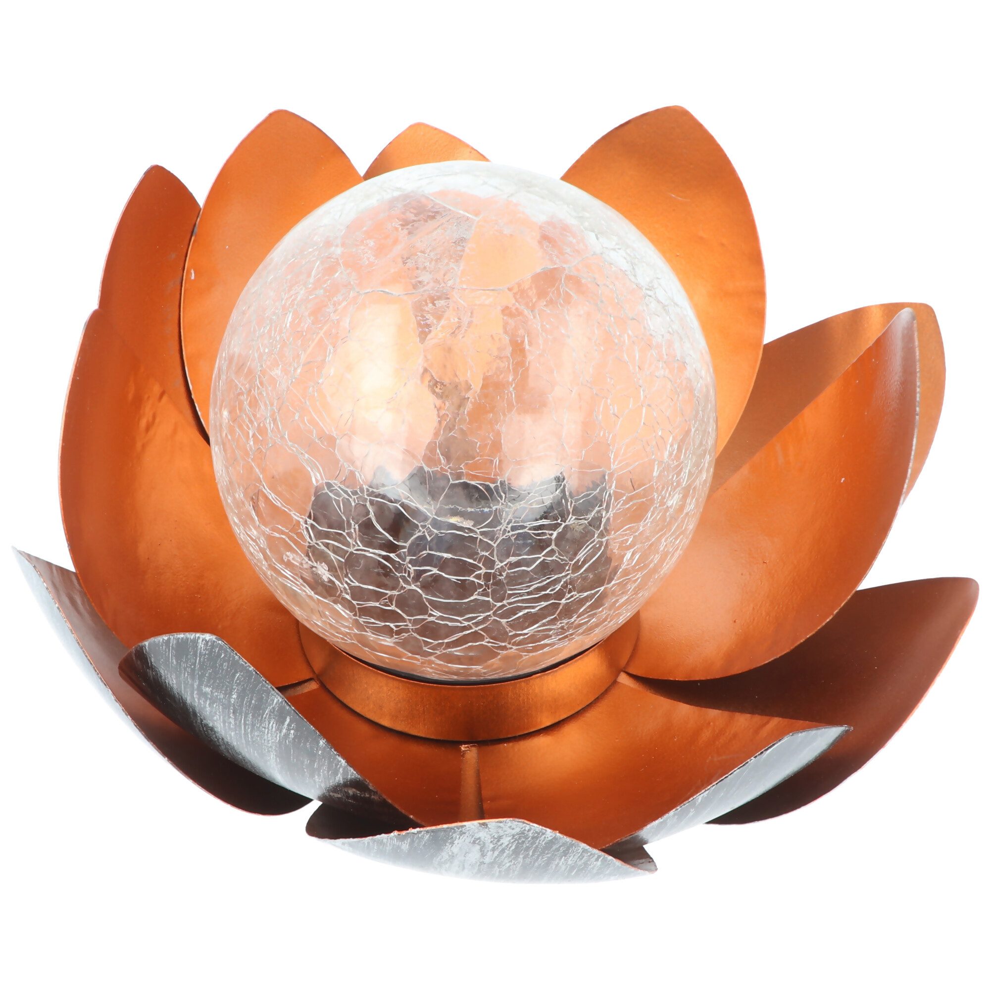 EZ SOLAR LED Taschenlampe Lotusblume Solar LED Gartenlicht mit einer warmweißen LED, Solarpanel