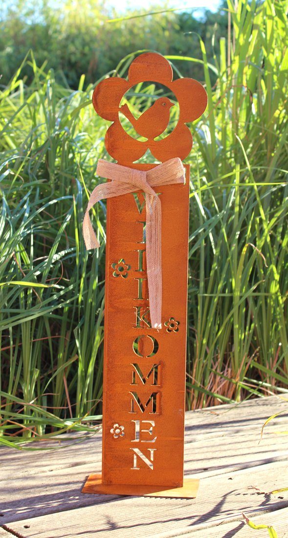 LB H&F Lilienburg Dekofigur Gartendeko Rost Metall Schild Aufsteller Figur günstig online kaufen