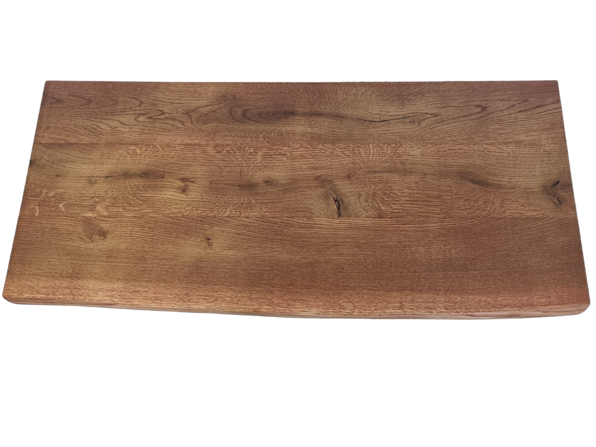 4 Holzplatte Waschtischplatte cm Länge), Platte starke Waschbecken Holz cm (als DM-Handel zum von bis massiv Waschbeckenplatte 100 Naturkante (freistehend), Teak 4 cm, 40 Ergänzung Eiche cm