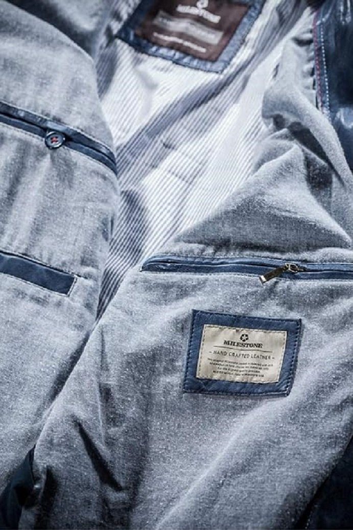 Milestone Lederjacke Cornelio Herren Bikerjacke aus Lammleder