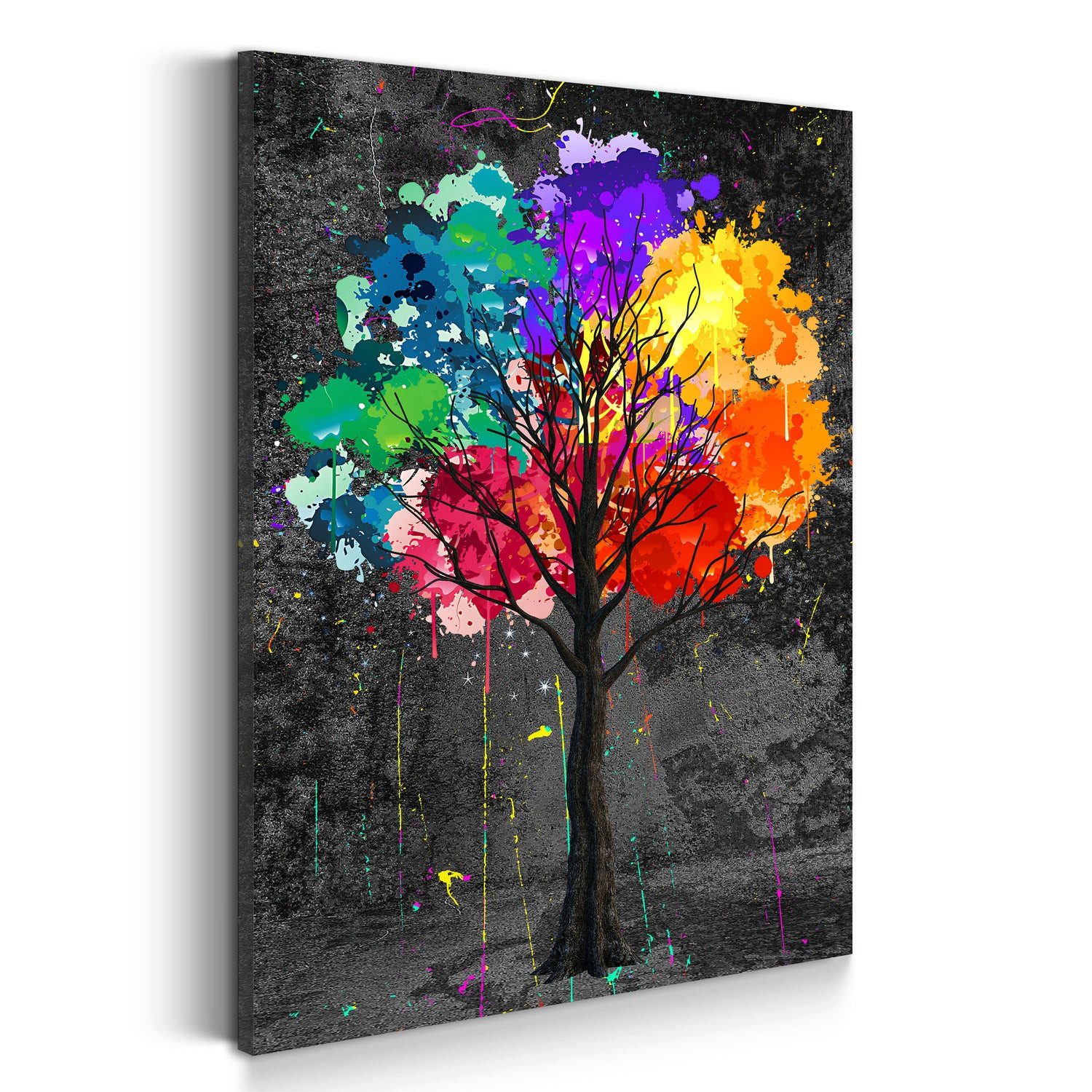 Artedinoi Leinwandbild Abstrakt Pop Art Baum Wandbild Leinwandbild Kunstdruck XXL Deko, Baum, abstrakt