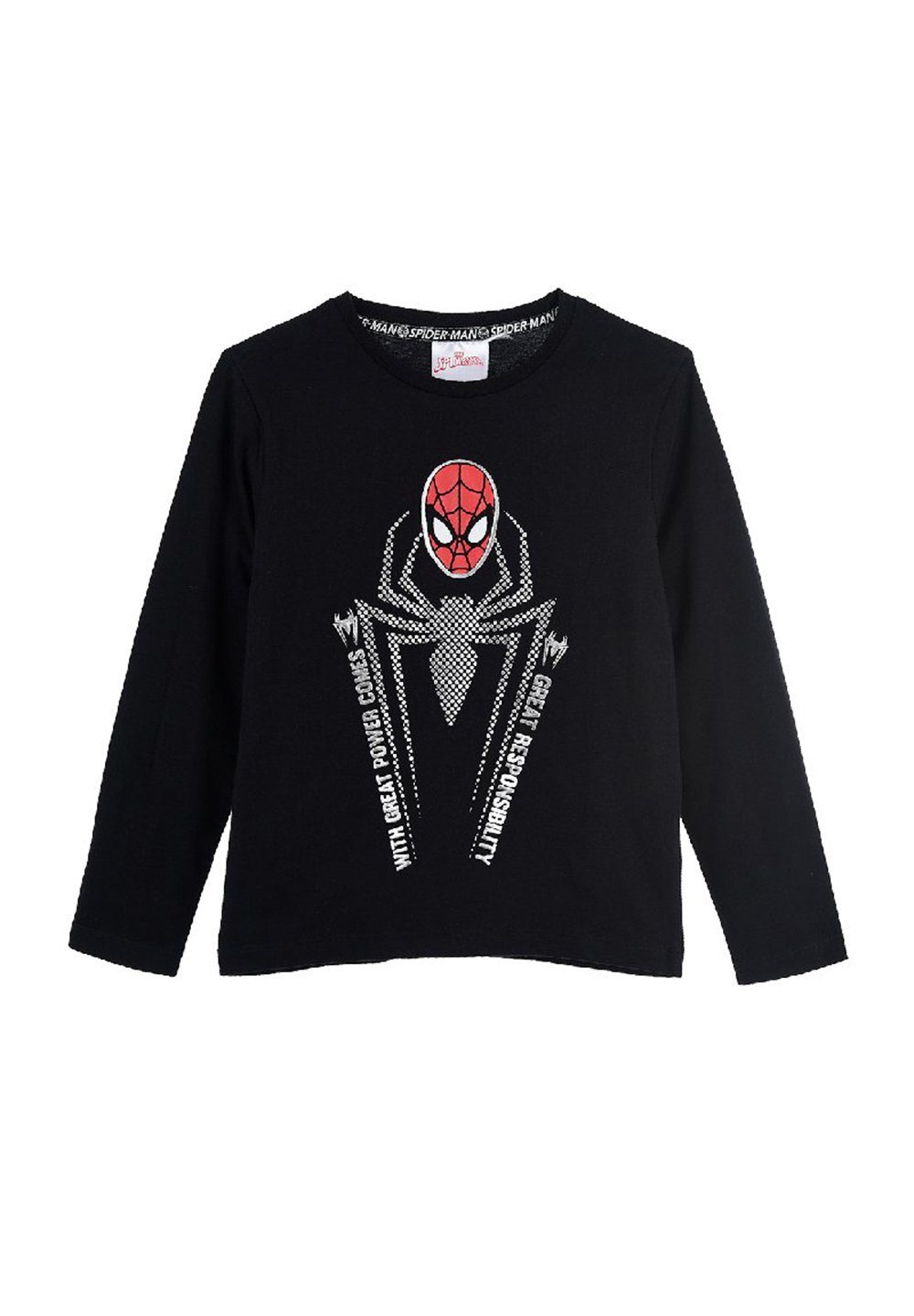 Spiderman Langarmshirt Kinder Jungen Oberteil langarm Longsleeve, Motiv:  Spider-Man Logo