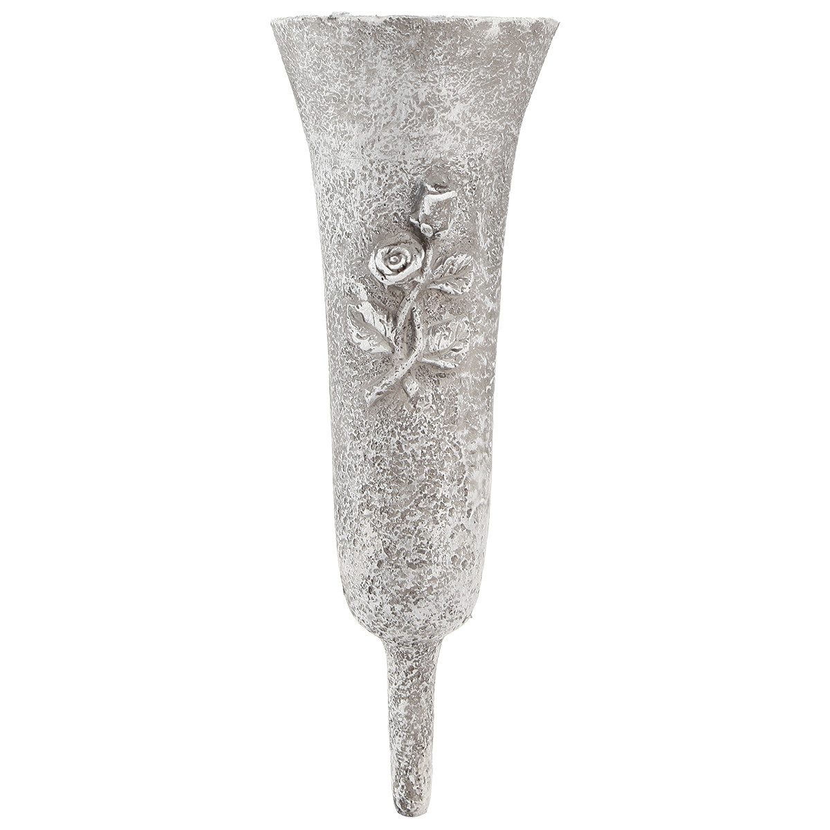 Florists Products Bodenvase Wetterfeste Grabvase mit Rosenmotiv Grau, Steckvase für, 2 Stück