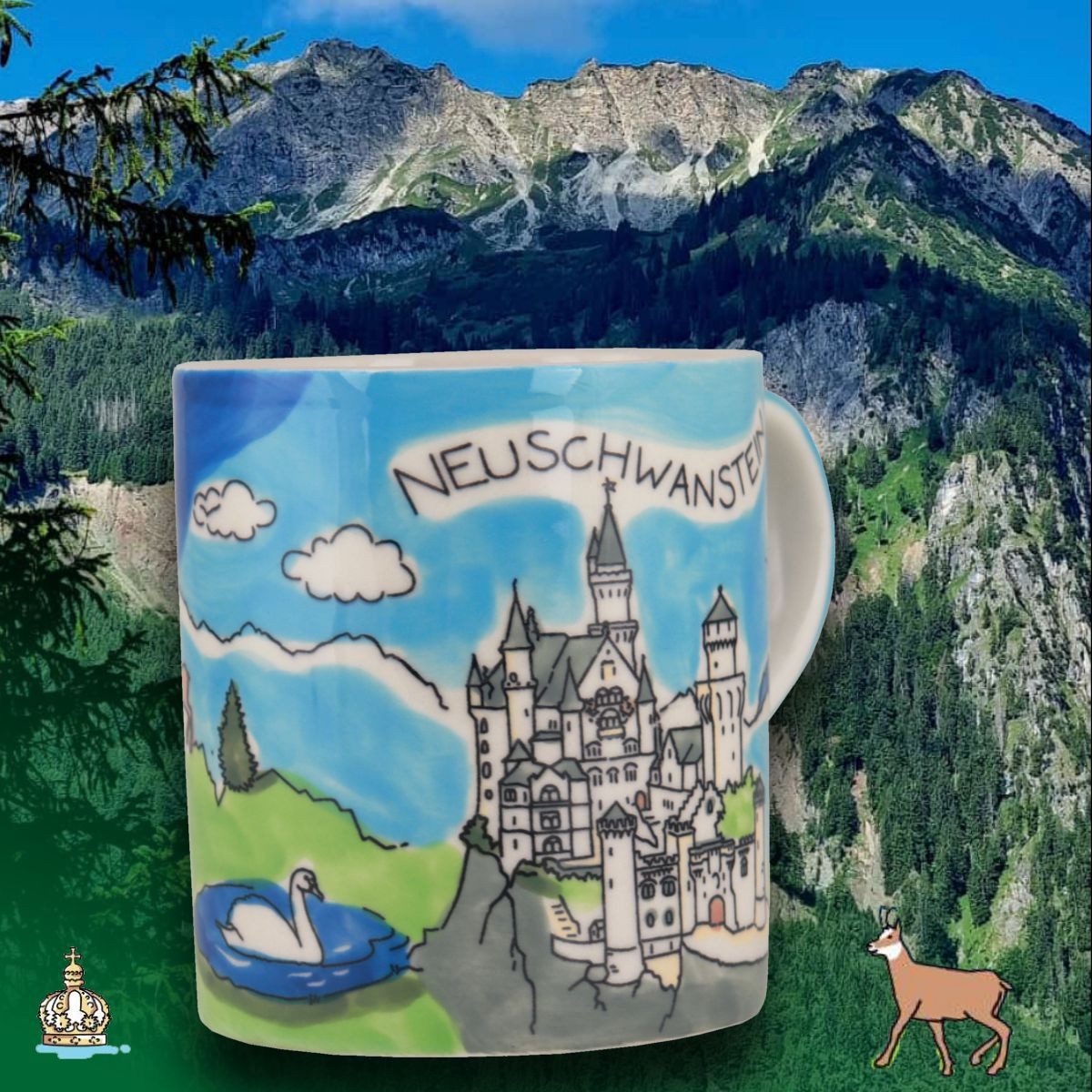 Mila Becher Mila Keramik Städte-Becher Neuschwanstein, ca. 250 ml, Keramik
