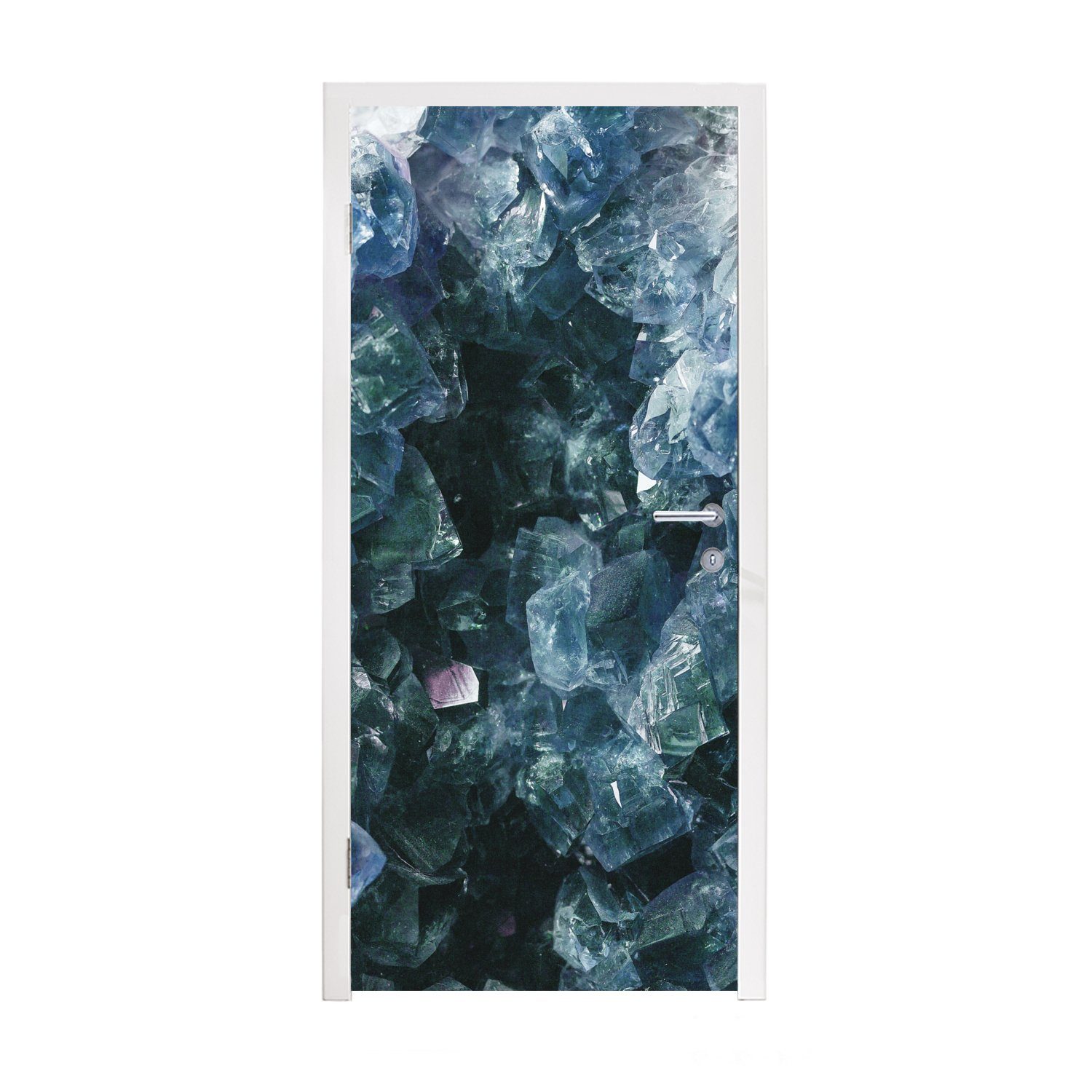 MuchoWow Türtapete Edelsteine und für Matt, Mineralien 75x205 cm (1 - St), Kristall - Fototapete Tür, bedruckt, Türaufkleber, Naturstein